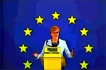 Nicola Sturgeon and European flag