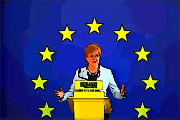 Nicola Sturgeon and European flag